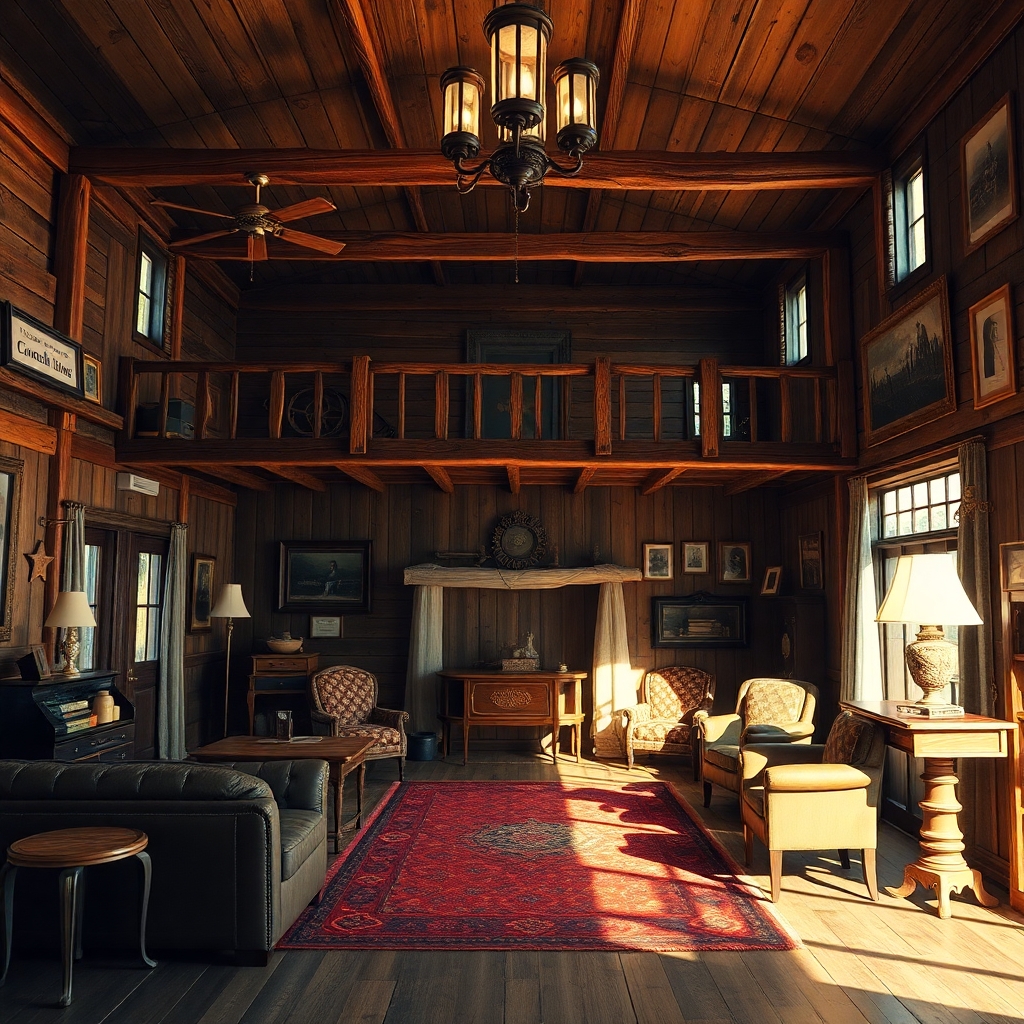 a photorealistic picture inside an old wild west Hotel inside the lobby
