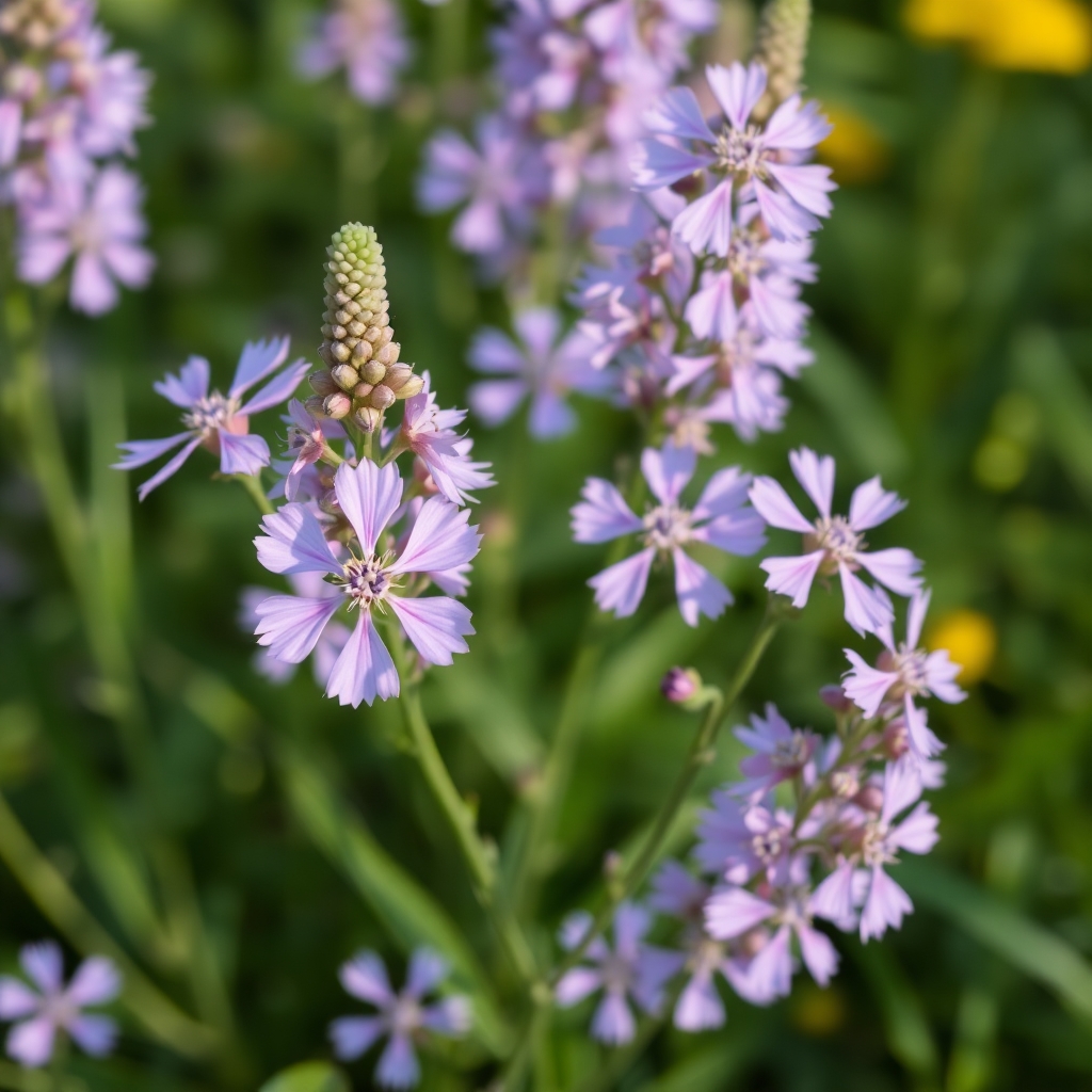 a photograph of purple flowers