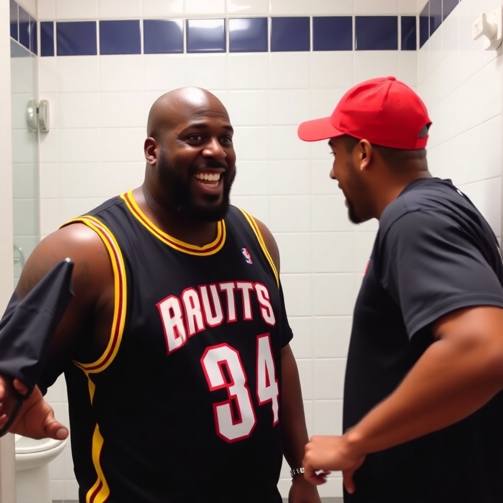 Shaquille O’Neal made a fast break to the bathroom and cracked up his colleagues