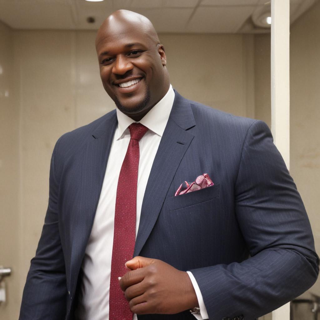 Shaquille O’Neal made a fast break to the bathroom and cracked up his colleagues