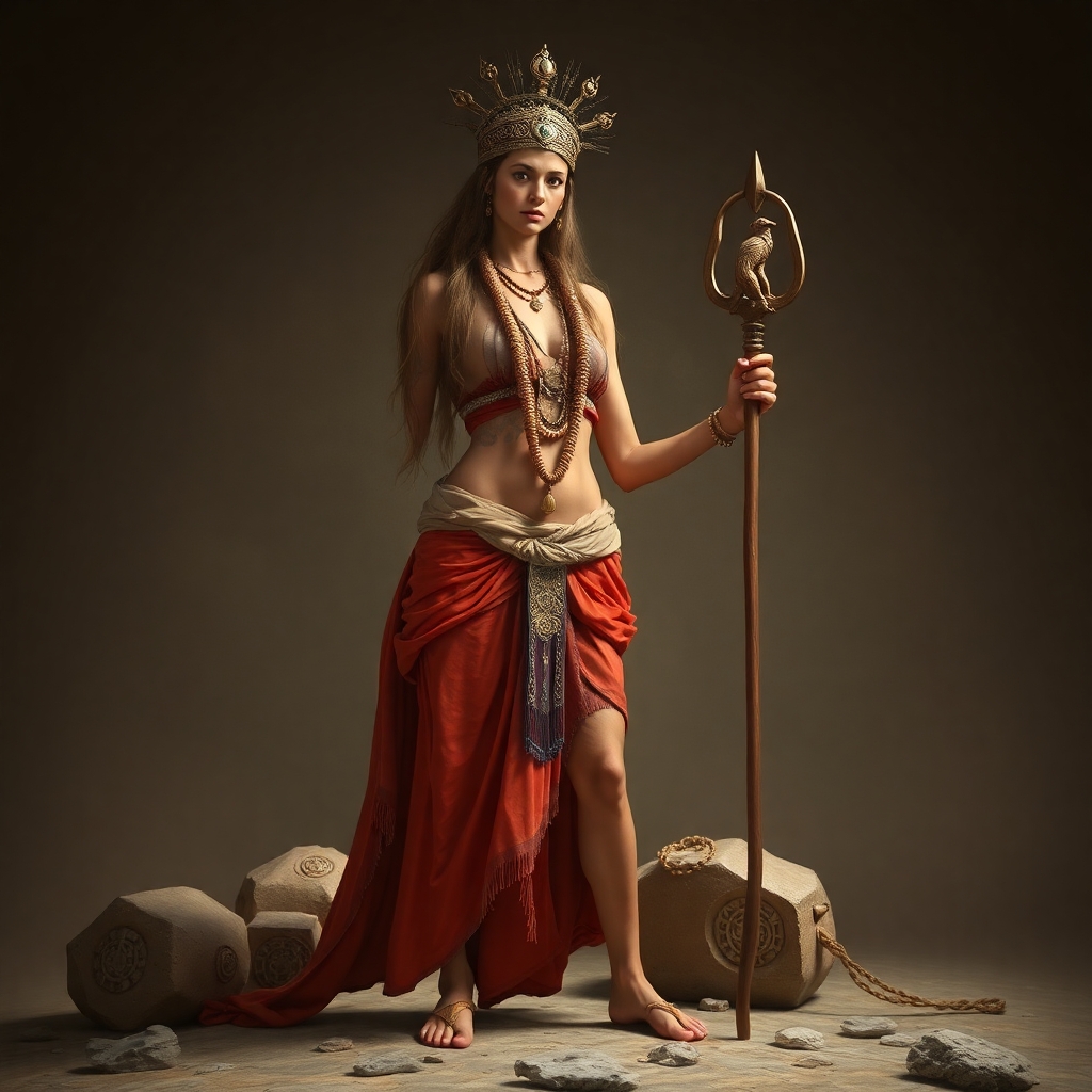 a photorealistic picture of an ancient greecian goddessoga pants