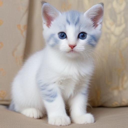 beautiful blue and white kitten full body visible