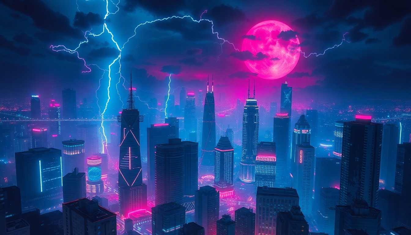 Sprawling cityscape.