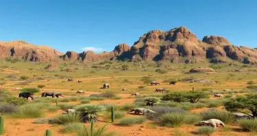a photorealistic picture of a prehistoric terrain without any people or animals in the photo.