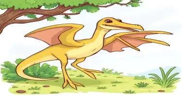 a cartoon drawn Pteranodon uses to be used in a children's book.
