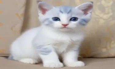 beautiful blue and white kitten full body visible