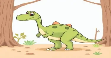 a cartoon drawn Brachiosaur uses to be used in a children's book.