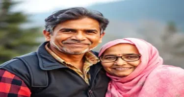 Father an unsung protector, the backup for Mom, Fairc complexioned Indian aged around 45 years living in Canada