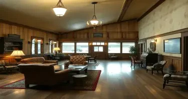 a photorealistic picture inside an old western Hotel inside the lobby