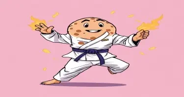 a cookie doing jiu-jitsu