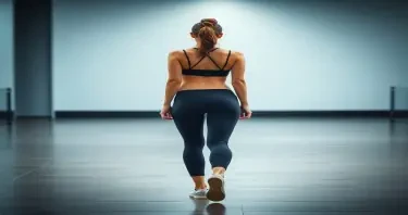 a realistic picture of a full body photo of a fit and beautiful thaigirl walking away from the camera wearing yoga pants