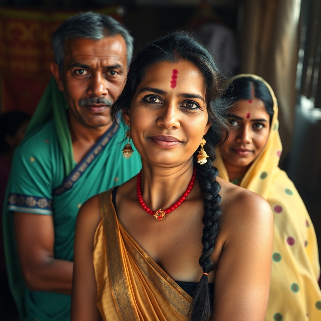 A senior Dancing coach at the "Kotha" is very caring and sympathetic to the young girls who have been trafficed into this business. All are fair complexioned, full bodied . The whole scen is in a haweli setting